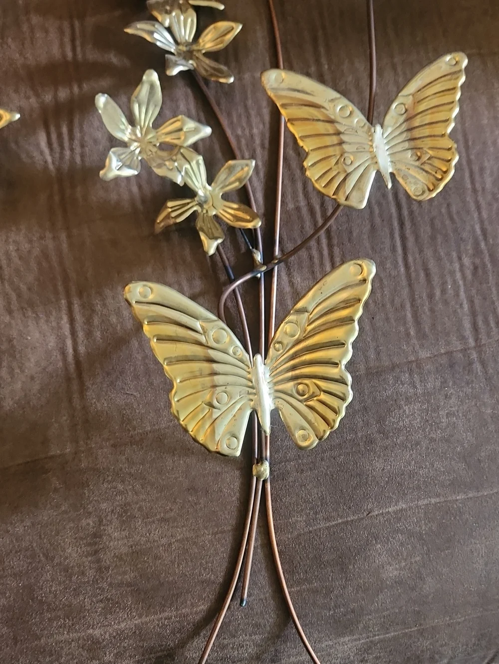 Home Interior Metal Floral Butterfly Home Decor Wall Hang Set of 2. Vintage